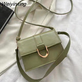 Weiyinxing new one-shoulder diagonal large-capacity leisure horseshoe buckle wide shoulder strap underarm bag
