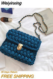 Weiyinxing A Main Femme Bags for Women Hand Woven Bag Strip Thread Hook Knitted Women's Casual Shoulder Bag Crossbody Bag Clutch Bag 0409