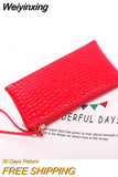 Weiyinxing Women's Handbag Korean Version Crocodile Print Handbags Lady's Mobile Phone Purse Leather Purse Long Zippered Large Capacity
