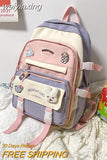 weiyinxing Fashion Kawaii Schoolbag for Teenage Waterproof Nylon Girls Bagpack Women Laptop Backpack Travel Bag Black Bookbag