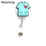Weiyinxing 1 Piece High Quality Silicone Retractable Doctor Nurse Badge Holder Reel Cute Cartoon ID Card Holder Keychains