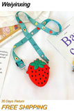 Weiyinxing Pineapple Silicone Baby Kids Shoulder Bag Cute Strawberry Girl Mini Wallet Crossbody Bags Cartoon Fruit Children Coin Purse