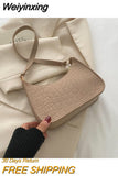 Weiyinxing Armpit HandBag Women's One Shoulder Bags 2023 New Summer Trend Soild Color Simple Subaxillary Shoulder Bag Casual Retro