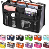 Weiyinxing Insert Bag Women Nylon Travel Insert Organizer Handbag Purse Large liner Lady Makeup Cosmetic Bag Cheap Female Tote