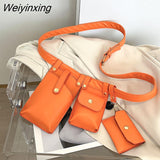 Weiyinxing Women Simple Belly Bag Flap Belt Waist Bags Trend Exquisite Chest Bags for Women Ladies Travel Brand Designer Handbags