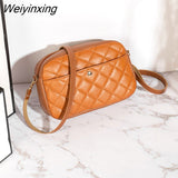 Weiyinxing Chain Ladies Crossbody Bag Lingge Embroidery Small Messenger Bag for Women Camera Female Shoulder Bag Phone Purse Clutch