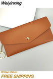 Weiyinxing Ladies' Long Purse Women's Hand Purse Multi-card Button Fashion Mobile Phone Case Solid Color All-match Fashion Ring Chain