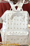 Weiyinxing Cute Floral Printing Nylon University Backpack Women Laptop School Bag Girl Leisure College Fashion Lady Travel Book Bags