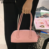 Weiyinxing YIDE Simple Solid Color Women Shoulder Bags Tote PU Leather Fashion Flap Top-Handle Bag Female Casual Underarm Bags Handbags