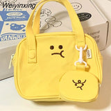 Weiyinxing Cute Angry Toast Women Canvas Bag Wallet Small Bag Travel Handbag Messenger Bag Headphone Bag Purses Handbags
