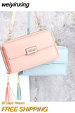 weiyinxing Women Shoulder Strap Bag Multifunction Long Wallet Fashion Tassel HandBag Hasp Card Holder Ladies Small Crossbody Cell Phone Bag