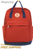 Weiyinxing Girl Red Travel Nylon College Backpack Cool Women Laptop School Bags Kawaii Female Leisure Ladies Cute Book Backpack Fashion