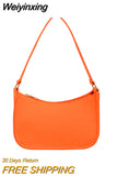 Weiyinxing Women's Felt Handbag 2023 New Style One Shoulder Bag Fashion Wool Felt Dumpling Shaped Candy Color Subaxillary Bag Trendy Soft