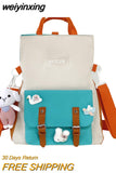 weiyinxing Summer Large Capacity Multi-function Fashion Girls Student Backpack Korean Japanese Contrast Color School Style Schoolbag