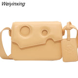 Weiyinxing Fashion Cartoon Small Square Bag Women's Bag Cartoon Cheese Messenger Bag Cortex Waterproof Fashionable Cute Side Bag