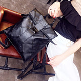 Weiyinxing Women 2024 New Fashion Soft Leather Spliced Backpack Women's Korean Version Of Lock Buckle Backpack Handbag