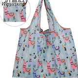 Weiyinxing Reusable Grocery Shopping Bag Ladies Tote 50lb Fashion Pocket Shoulder Bag Foldable Eco Bag Washable