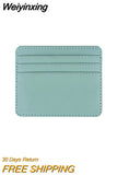Weiyinxing Leather ID Card Holder Candy Color Bank Credit Card Box Multi Slot Slim Card Case Wallet Women Men Business Card Cover