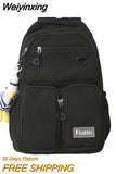 Weiyinxing New Waterproof Nylon Backpack Casual Big Capacity Woman Rucksack Multi-pocket College Student Book Bagpack Schoolbag