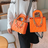 Weiyinxing ripples women's bag 2023 trend lady crossbody bag square tote bag handbags thick chain bags for women handbags for women