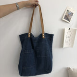Weiyinxing Women's Bag New Korean Version Of Mori Women's Literature And Art Washing Denim One-Shoulder Handbag Large Capacity Canvas Bag