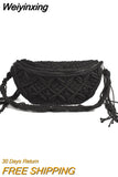 Weiyinxing Women Waist Bag Cotton Woven Outdoor Wallet Summer New Wild Personality Fashion Handbag for 2023