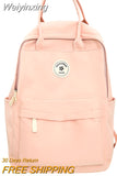 Weiyinxing Female Travel College Backpack Trendy Women Kawaii Student Laptop BookBag Cool Girl Nylon School Backpack Cute Lady Teen