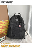 weiyinxing Fashion Teens Kawaii Bookbag Women Bag Mochila for Girls High School Schoolbag Boy Black Backpack Cute Travel Rucksack