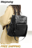 Weiyinxing Quality Pu Leather Woman Backpack Soft Vintage BagPack 2023 New Ladies Travel Rucksack