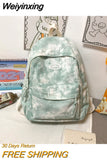 Weiyinxing Dyeing Design Women Backpack Kawaii Nylon Book Bag Female Mochila School Backpack for Teenage Girl Travel Rucksack
