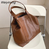 Weiyinxing YIDE Large Capacity Soft Tote Shoulder Bags For Women Summer 2023 Trends Fashion Solid Color Big Ladies Handbags White Green