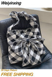 Weiyinxing Large Capacity Canvas Shoulder Bag 2023 Summer Fashion Bow Shopper Bags for Women Free Shipping Adjustable Strap Length