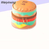 Weiyinxing Jcartoon Hamburger Kawaii Food Bucket Bag Portable Cosmetic Bag Storage Bag High Capacity Pu Leather Waterproof Women Bag