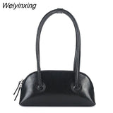 Weiyinxing YIDE Simple Solid Color Women Shoulder Bags Tote PU Leather Fashion Flap Top-Handle Bag Female Casual Underarm Bags Handbags