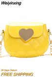 Weiyinxing Leather Baby Girls Shoulder Bags Cute Heart Children's Mini Crossbody Bag Fashion Kids Chain Coin Purse Handbags Wallet