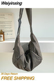 Weiyinxing Women's Bag Large Capacity Casual Nylon Crossbody Bag Dumpling Bag High Grade Solid Color Shoulder Bag