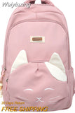 Weiyinxing Female Waterproof Pink Travel College Backpack Women Fashion Cute Laptop Student Book Bag Girl Nylon Lady School Backpack