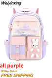 Weiyinxing Backpack For Girl School Primary Bags Children Backpacks Large Capacity Bag Waterproof Multiple Pockets Schoolbags