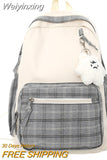 Weiyinxing Girl Lattice Travel School Bag Fashion Lady Kawaii Book Backpack Trendy College Cool Female Plaid Backpack Women Laptop Bag