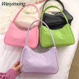 Weiyinxing Women's Shoulder Bag 2023 Trendy Candy colors Women's handbag Small Summer Baguete Bag For Women Shoulder Bags Female Hobos