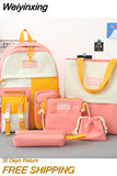 Weiyinxing Pcs Fashion Women's Backpack Patchwork Color Cute Student School Bag For Teenage Girls Boys Waterproof Travel Backpacks