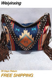 Weiyinxing Tassel Women Shoulder Bags Designer Handbags Luxury Canvas sac femme Bag National Large Capacity Tote Big Shopper Bag