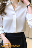 Weiyinxing Sleeve Blouse Women Blusas Mujer De Moda 2023 Chiffon Blouse Shirt Turn Down Collar Office Blouse Women Tops Blusa E235 0409