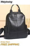 Weiyinxing Ladies Leather Backpack Bags Female Real Cowhide Women's Bag High Quality Woman Black School Natural Leather Backpacks