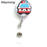 Weiyinxing 1 Piece High Quality Silicone Retractable Doctor Nurse Badge Holder Reel Cute Cartoon ID Card Holder Keychains