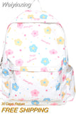 Weiyinxing Trendy Cute Cartoon Printing College Backpack New Girl Travel Nylon Book Bag Female Laptop Fashion Women Kawaii School Bags