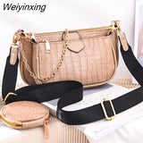 Weiyinxing Sets For Women Handbag PU Leather Shoulder Messenger Bags Mini Female Underarm Bag Ladies Chain Crossbody Bag Purse bolsa