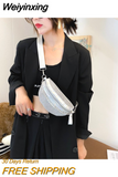 Weiyinxing Crossbody Bags for Women Fanny Waist Bag Casual Zipper Shiny Chest Phone Pack Lady Shoulder Bags Small Wallet Bolsas
