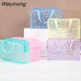 Weiyinxing Pc PVC Transparent Cosmetic Bag Clear Makeup Bag for Women Girl Waterproof Zipper Beauty Case Travel Toiletry Bags Handbag