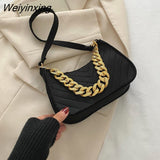 Weiyinxing New Casual Texture Retro Chain One Shoulder Underarm Bag Luxury Designer Handbag Bags for Women Fashion Bolsos Para Mujer